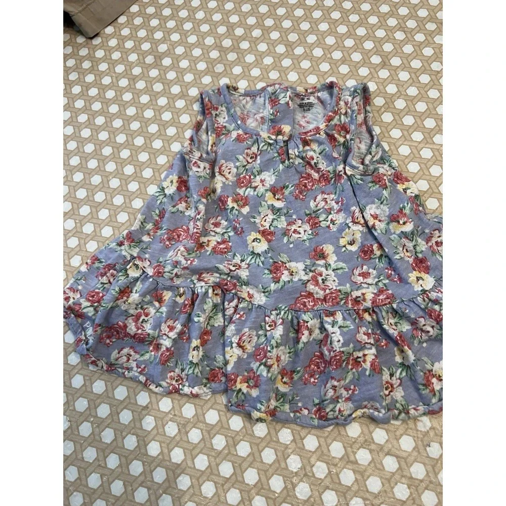 Ralph Lauren‎ Girl Sleeveless Blue Floral  Dress Size 6 months